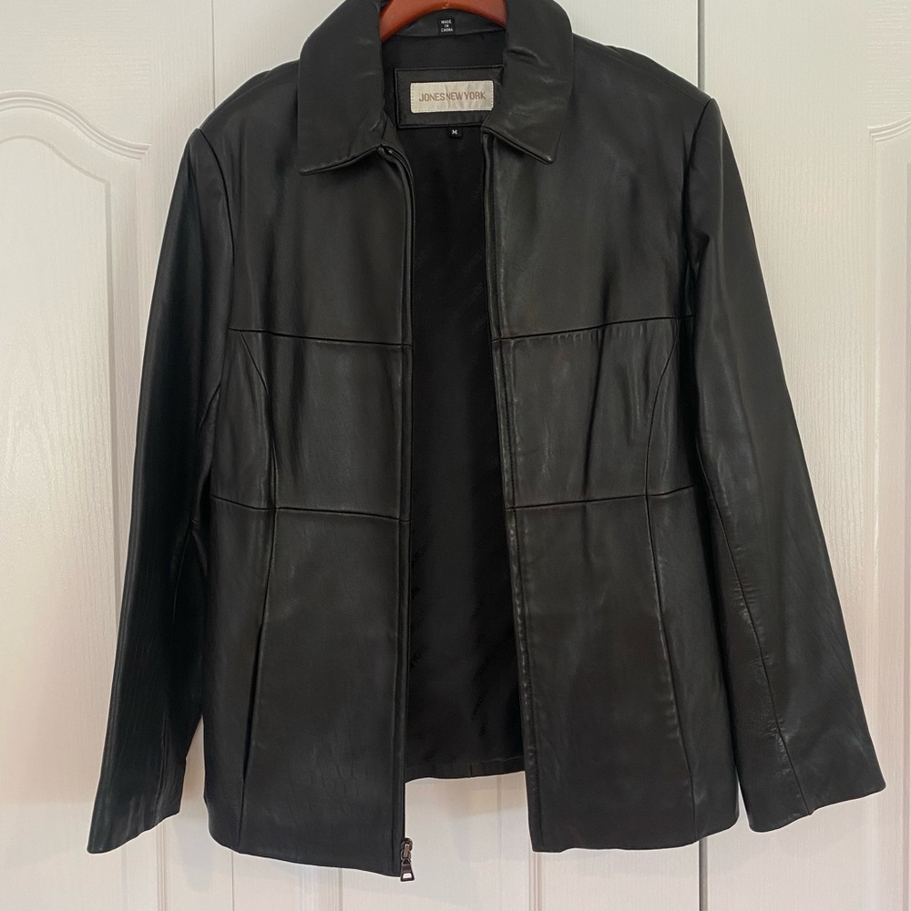 90s Style Leather Jacket Size M